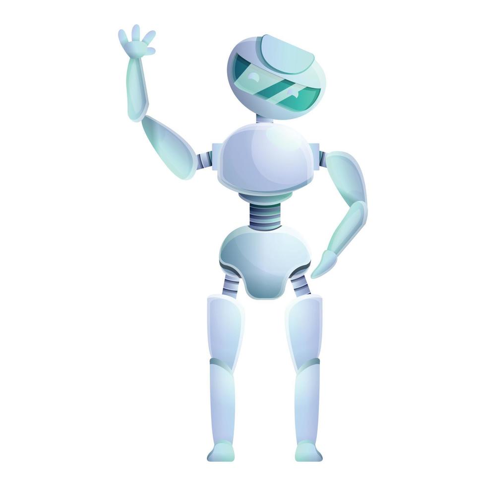 icono humanoide robot, estilo de dibujos animados vector