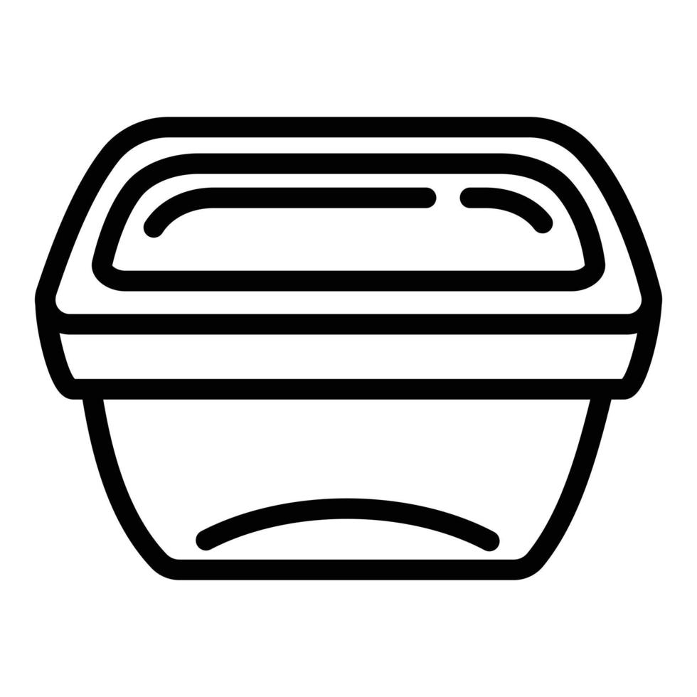 icono de caja de almuerzo de plástico, estilo de esquema vector
