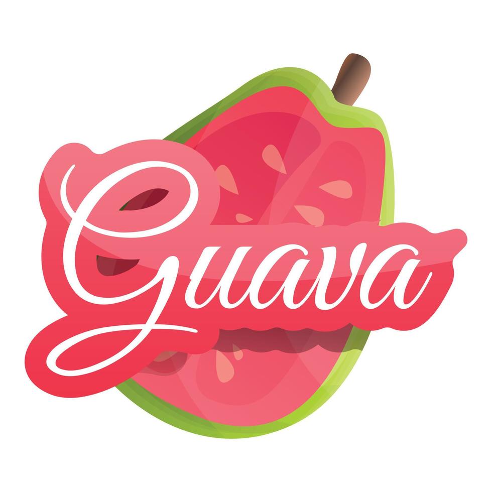 Half of guava logo, cartoon style vector