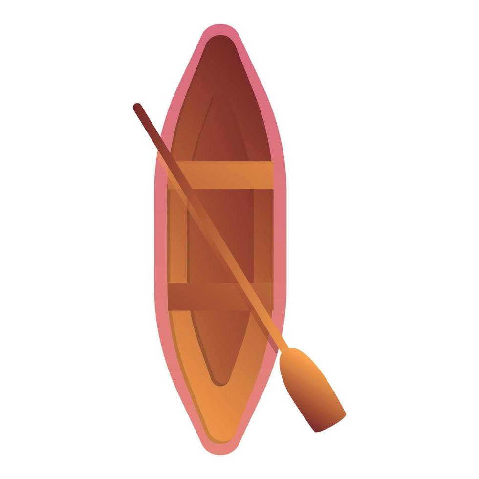 icono de kayak de vista superior, estilo de dibujos animados vector