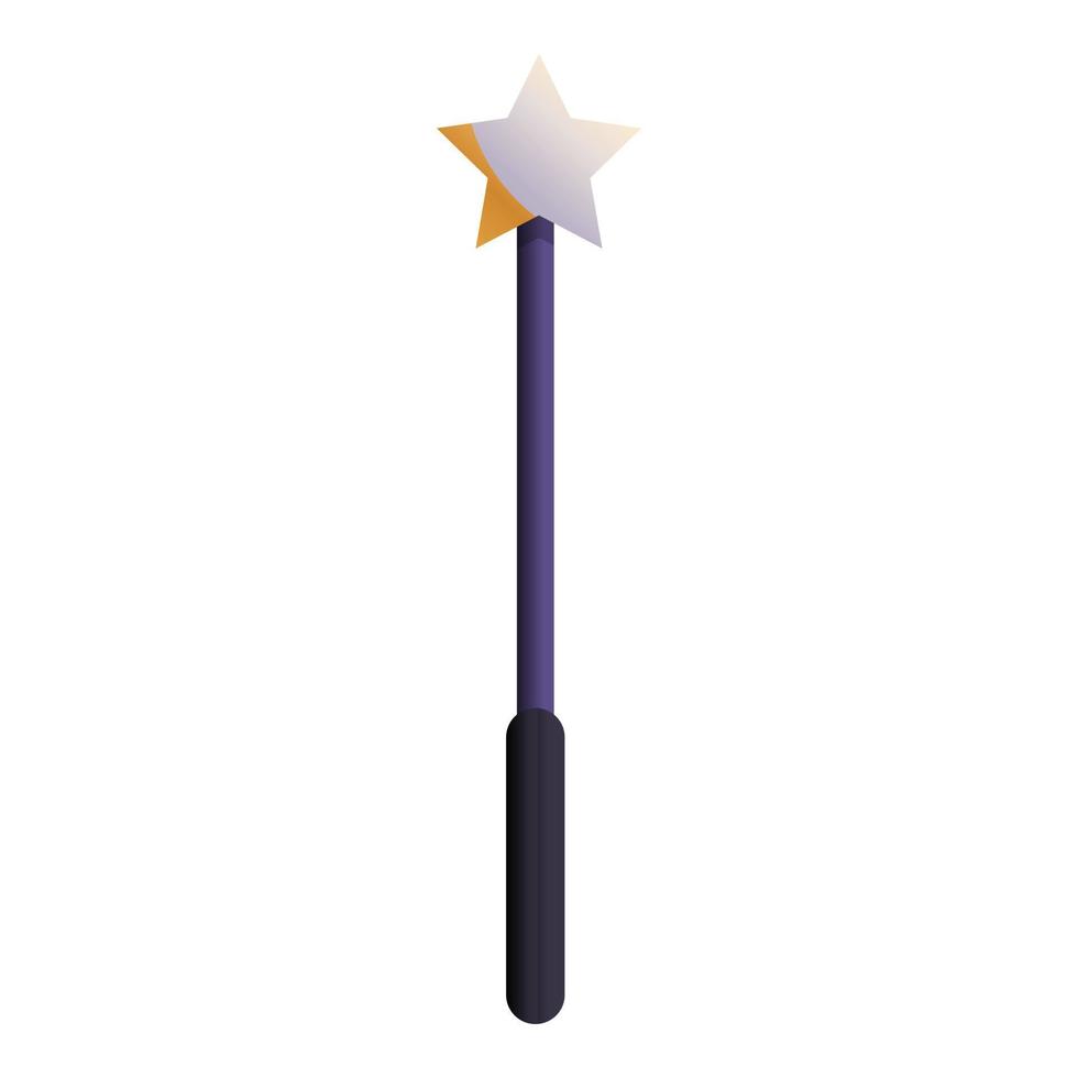 Magic star wand icon, cartoon style vector