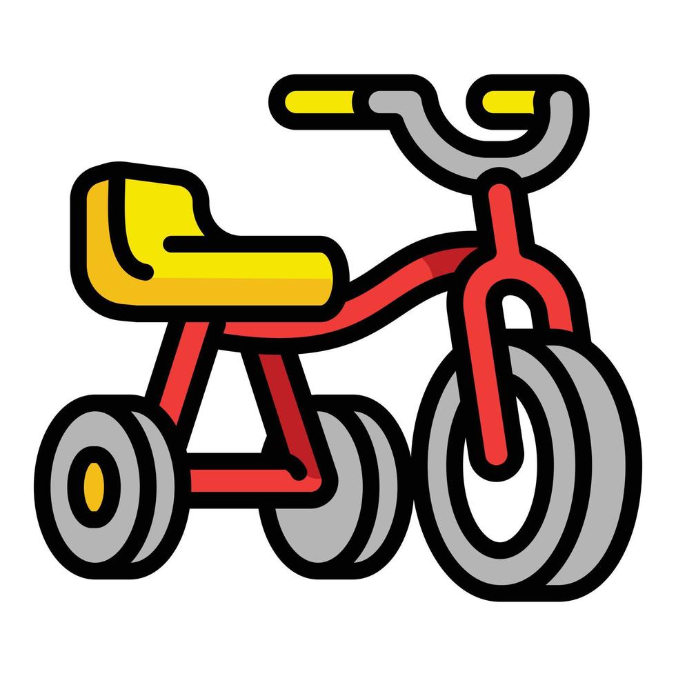 Kid tricycle icon, outline style vector