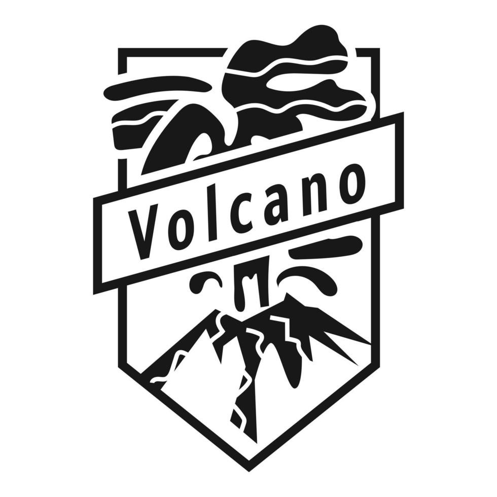 Prehistoric volcano logo, simple style vector
