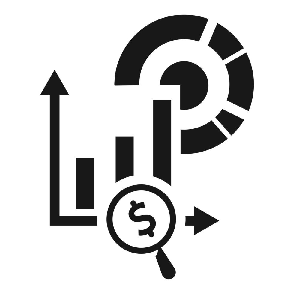 Finance report graph icon, simple style vector