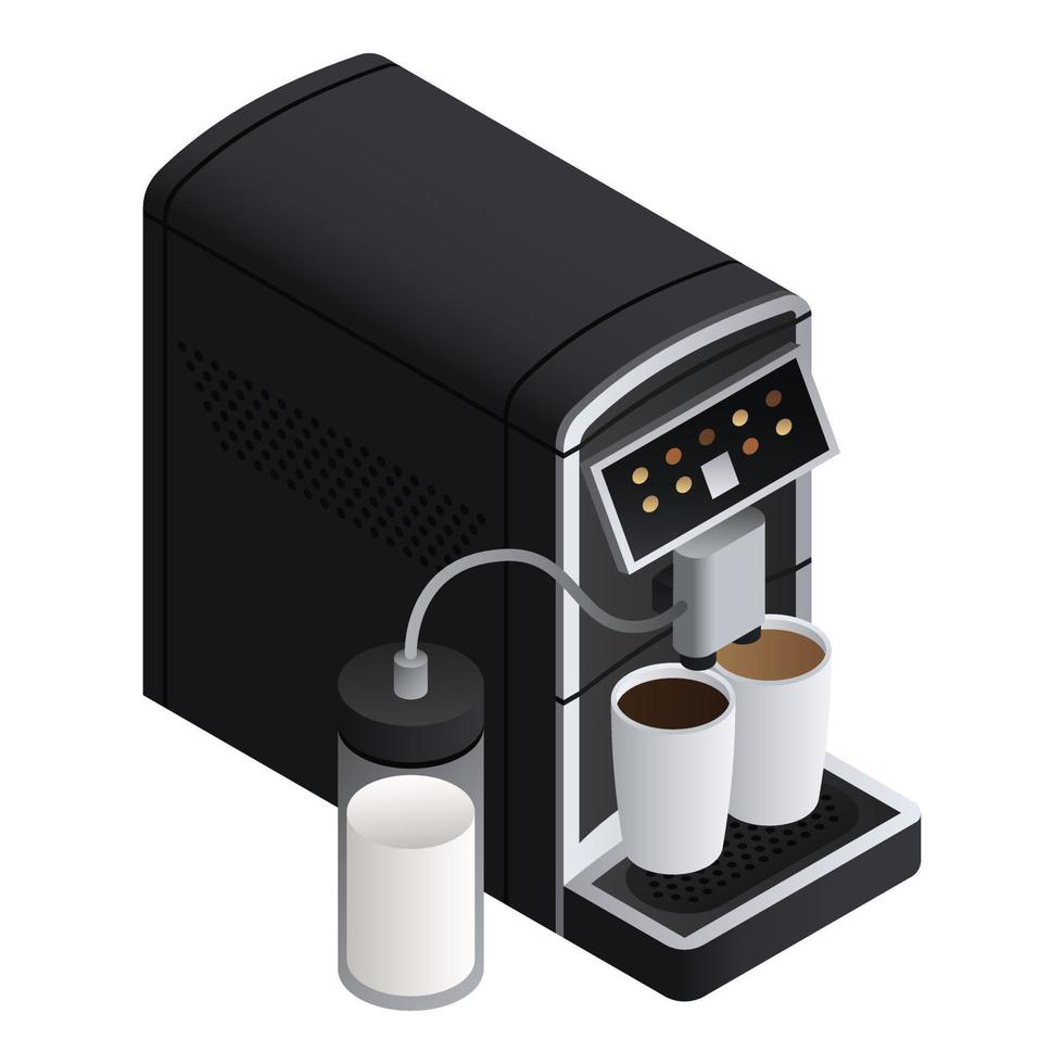 icono de máquina de café moderna, estilo isométrico vector