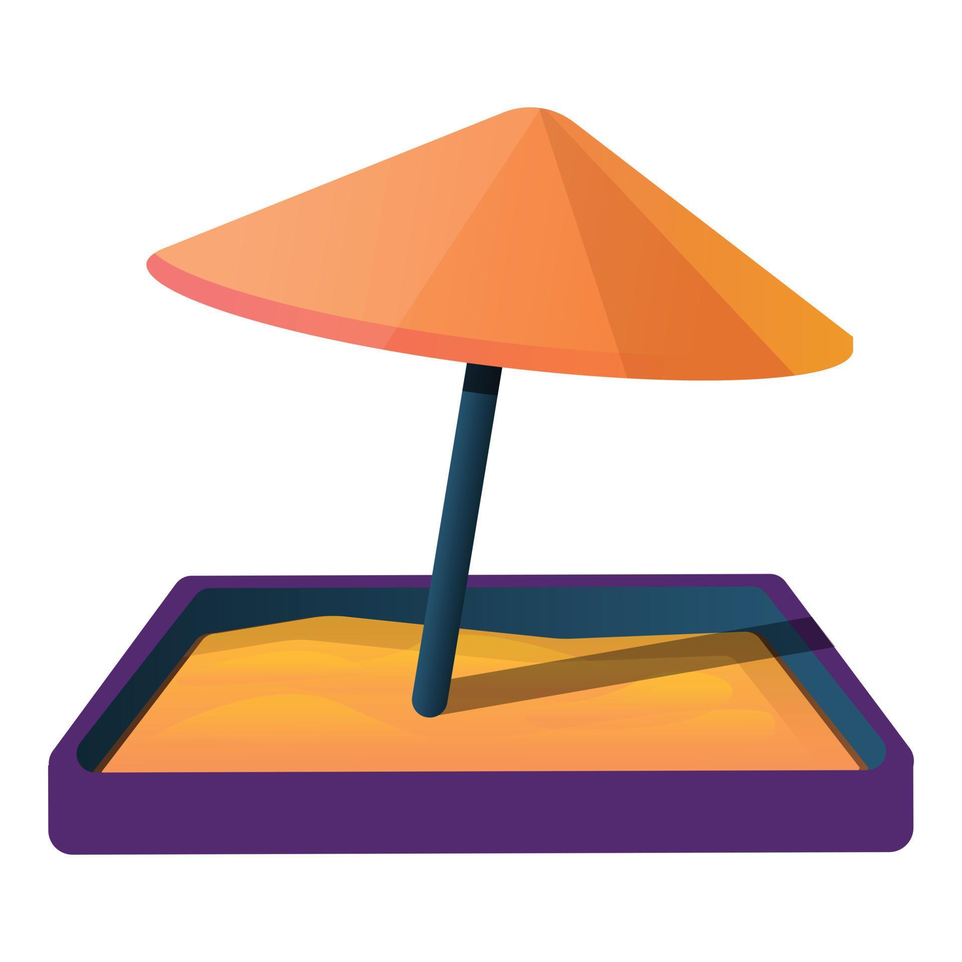 Sandbox with umbrella icon, cartoon style 14186958 Vector Art at Vecteezy