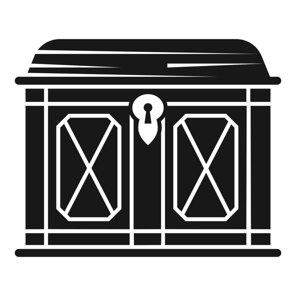 Closed dower chest icon, simple style vector