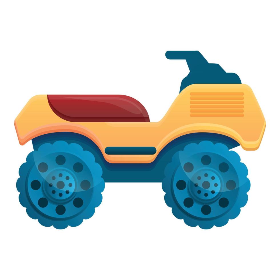 Desert quad bike icon, cartoon style vector