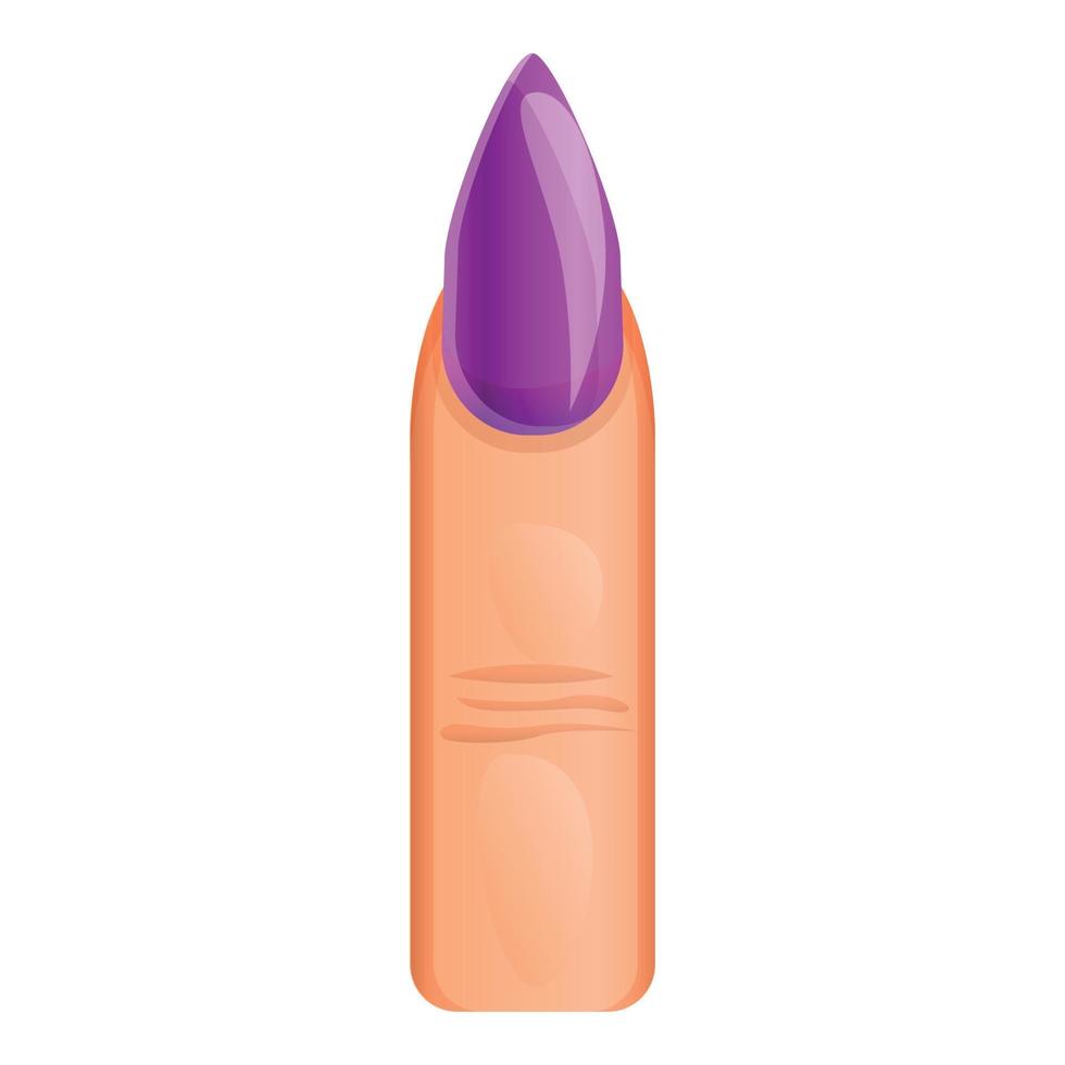 icono de manicura de uñas violeta, estilo de dibujos animados vector