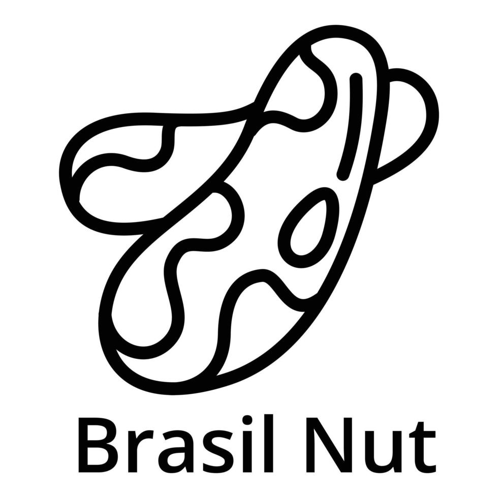 Brasil nut icon, outline style vector