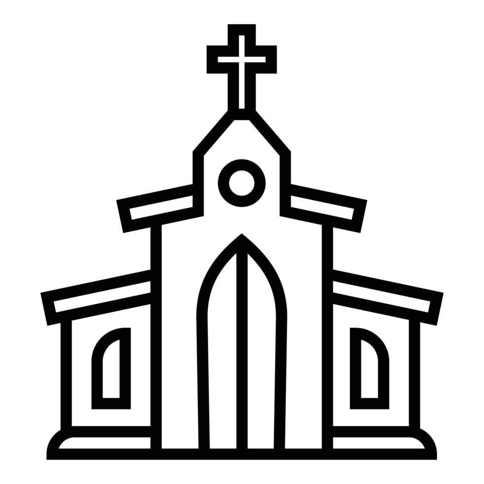 icono de la iglesia católica, estilo de contorno vector