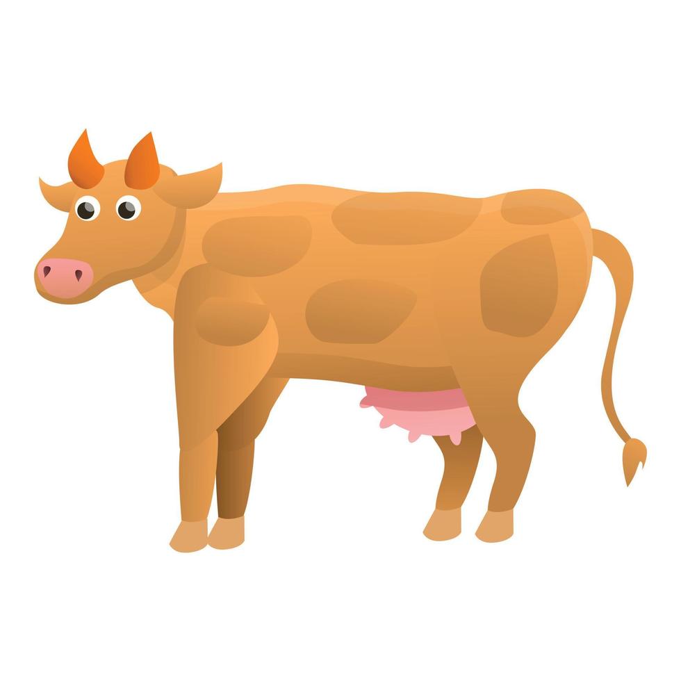 icono de animal de vaca, estilo de dibujos animados vector