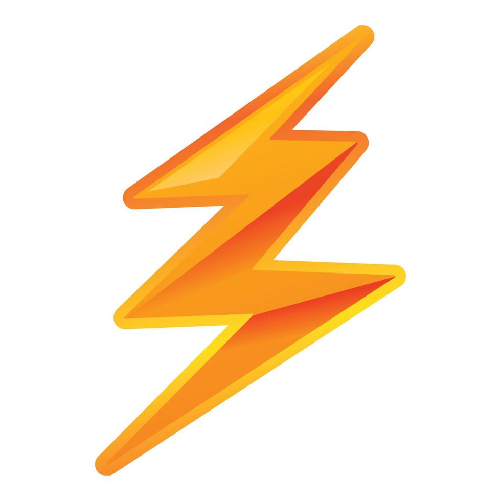 Powerful lightning bolt icon, cartoon style vector
