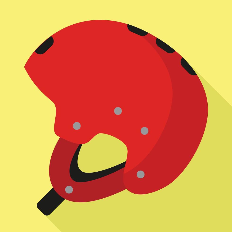 Rafting helmet icon, flat style vector