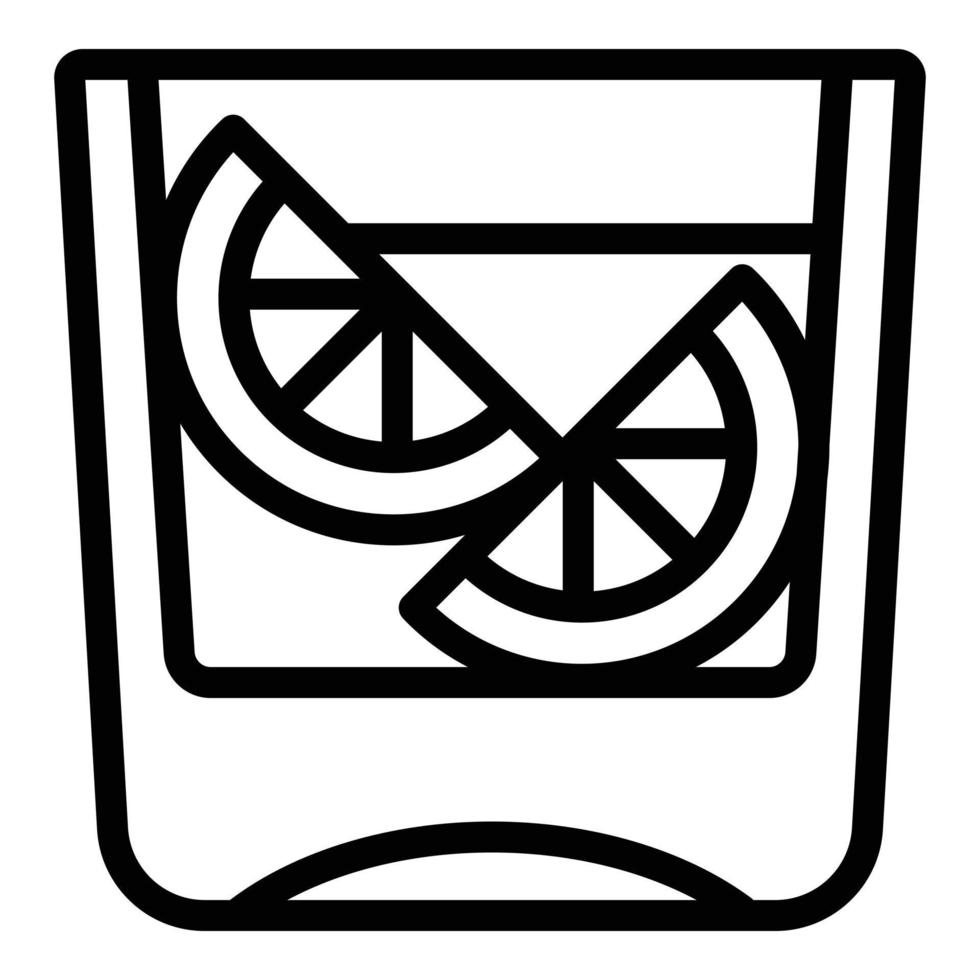 Whiskey lemon glass icon, outline style vector