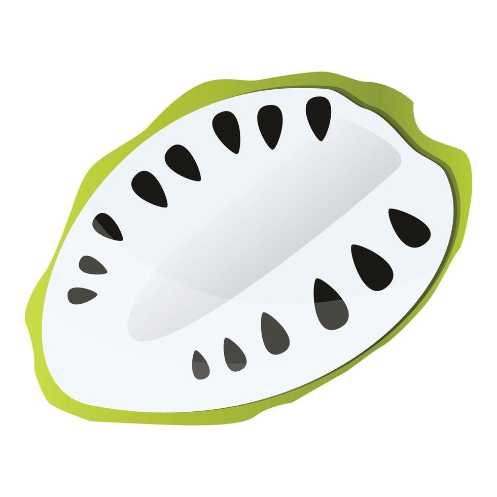 Tasty half soursop icon, cartoon style vector