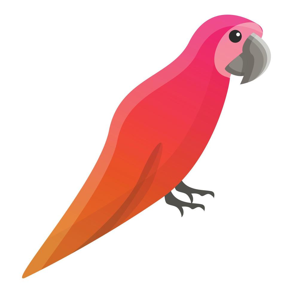 icono de loro tropical, estilo de dibujos animados vector