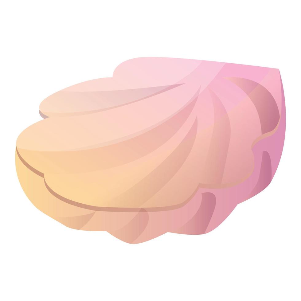icono de merengue de concha, estilo de dibujos animados vector
