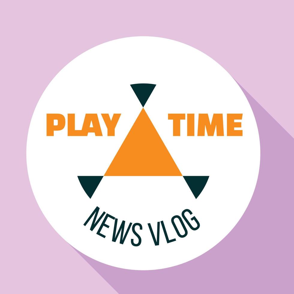 Play time vlog logo, flat style vector