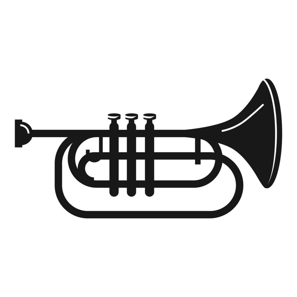 Concert trumpet icon, simple style vector