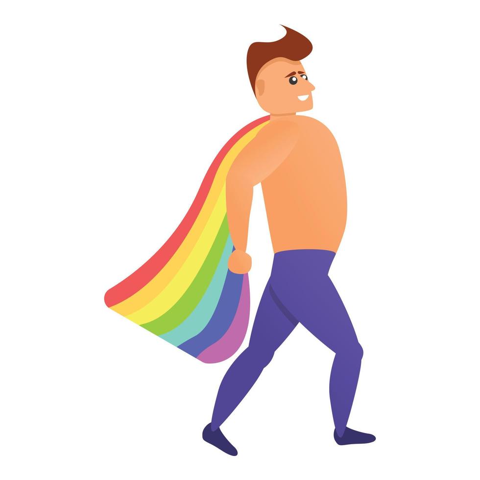 icono de activista bisexual, estilo de dibujos animados vector