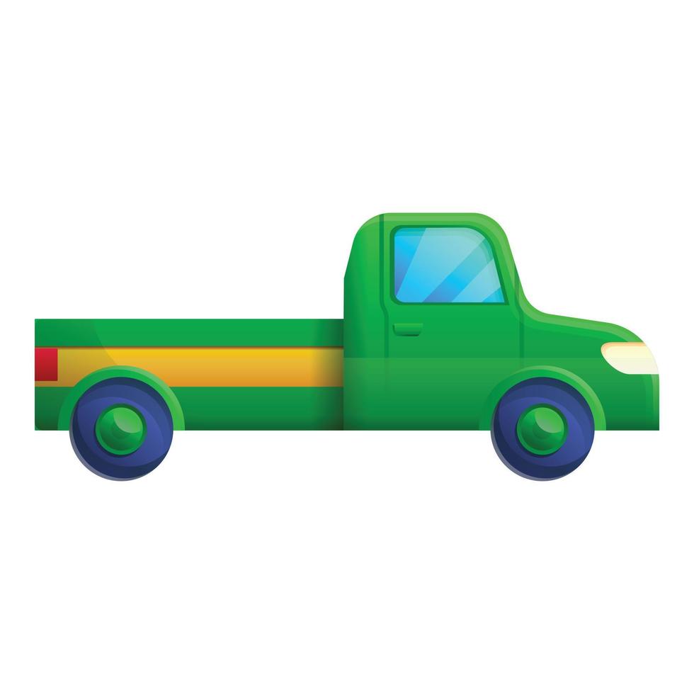 Green pickup icon, cartoon style vector