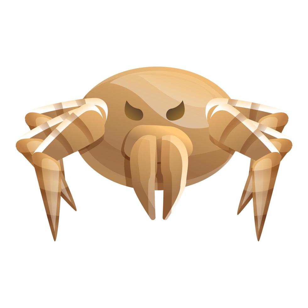 Sick mite icon, cartoon style vector