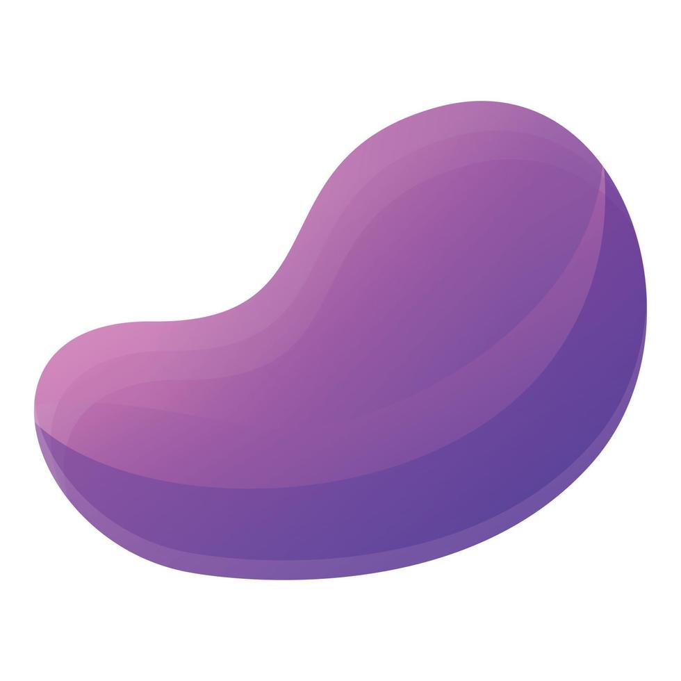 Purple beanbag icon, cartoon style vector