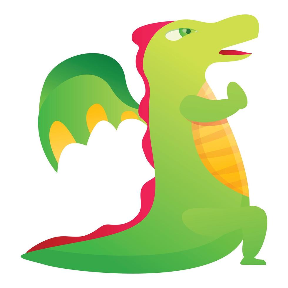 icono de dragón de alas, estilo de dibujos animados vector