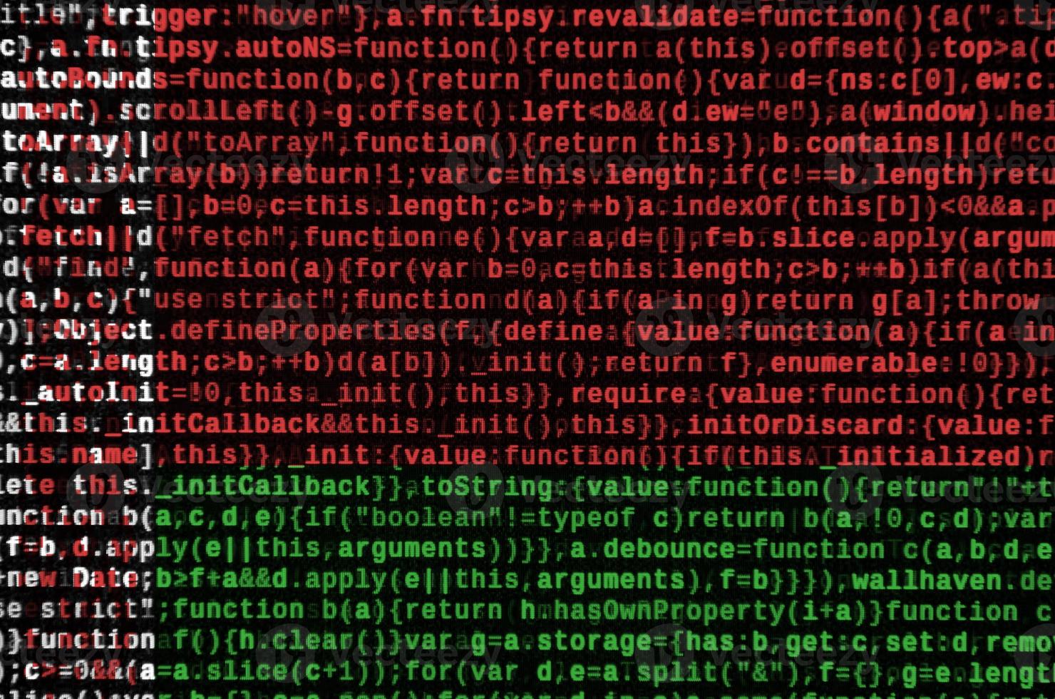 Belarus flag  is depicted on the screen with the program code. The concept of modern technology and site development photo