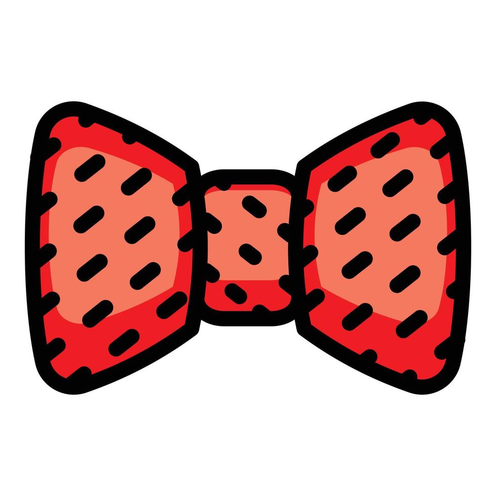 Red bow tie icon, outline style vector