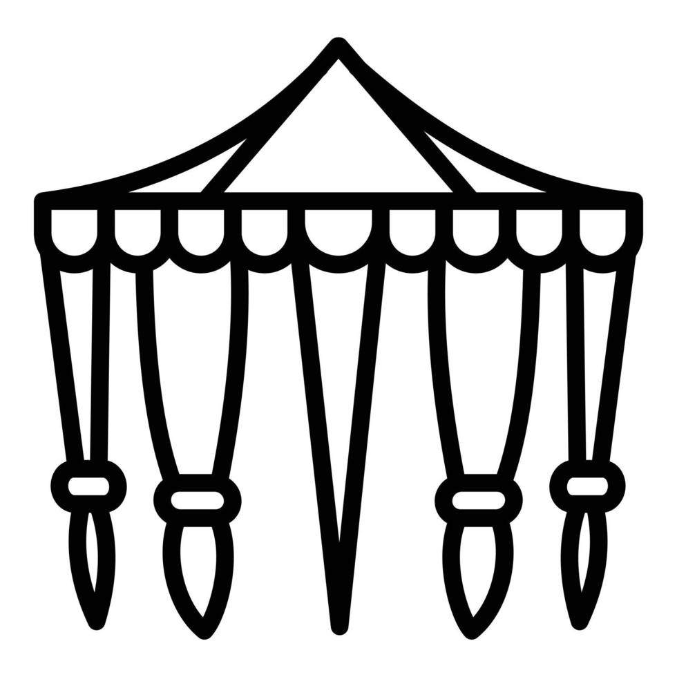 icono de carpa de circo, estilo de contorno vector