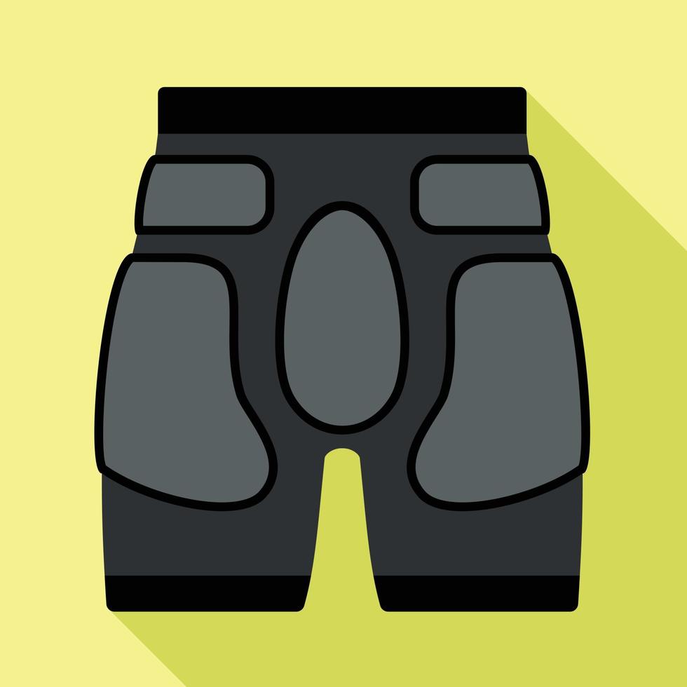 Ski protect shorts icon, flat style vector