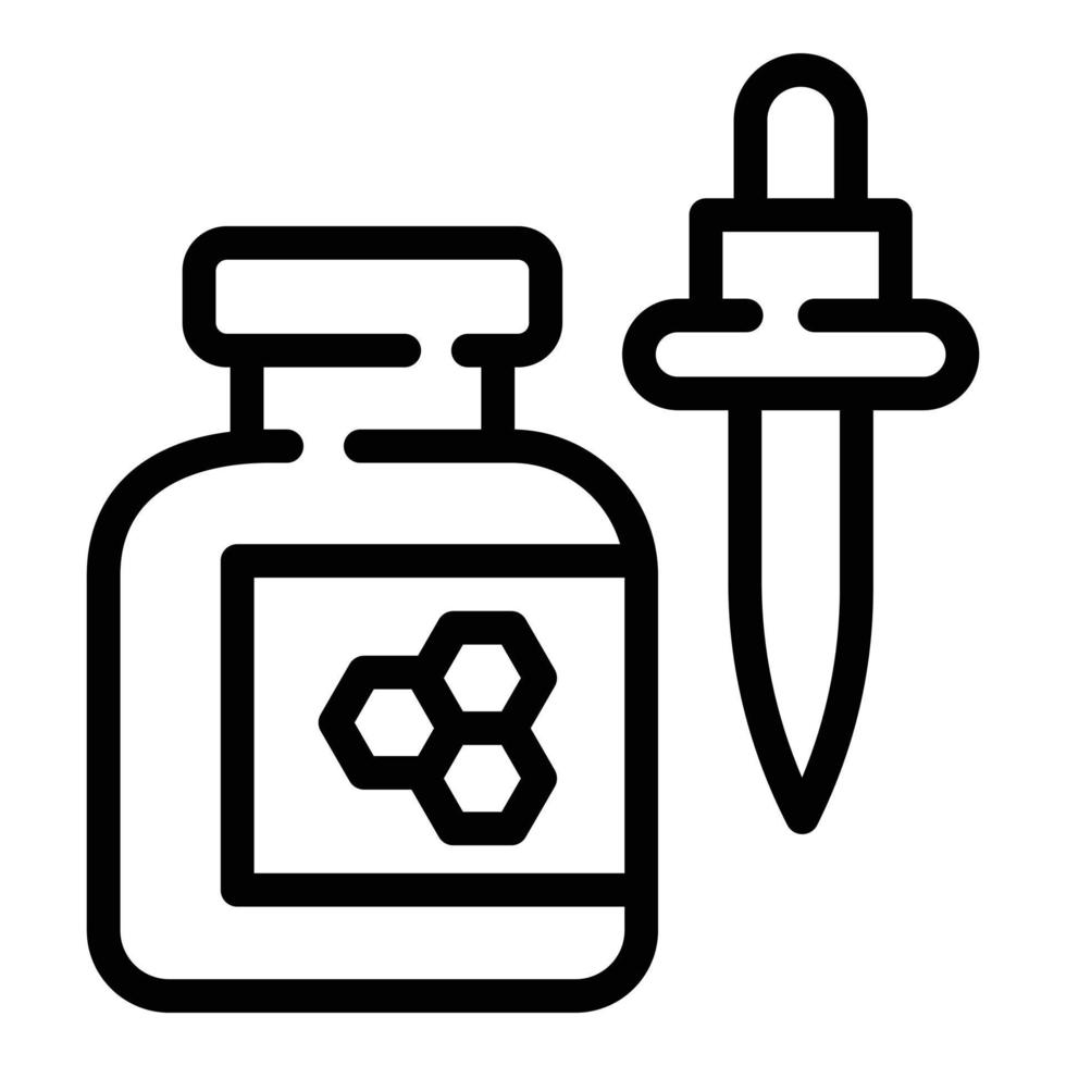 Propolis dropper icon, outline style vector