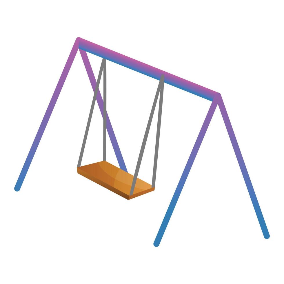 Yard swing icon, cartoon style vector