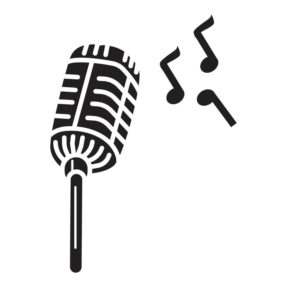 Retro monochrome microphones. Old microphone SVG