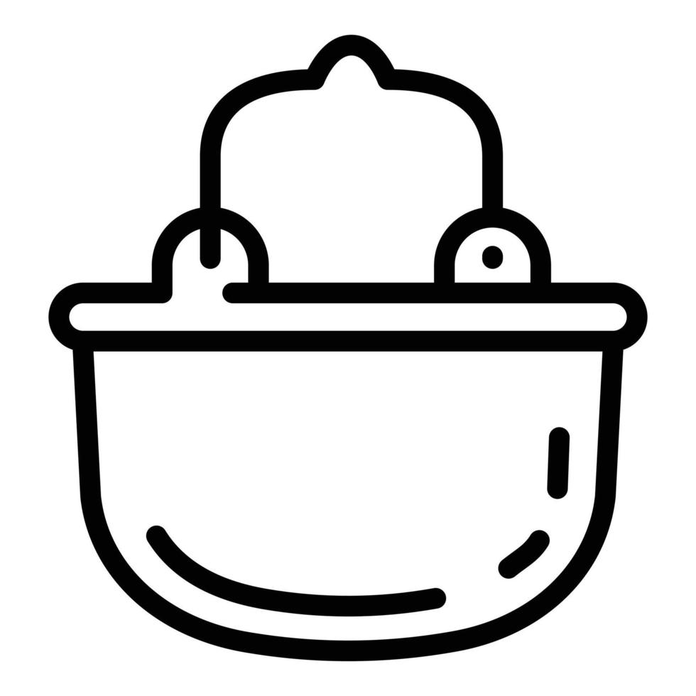 Camp cauldron icon, outline style vector