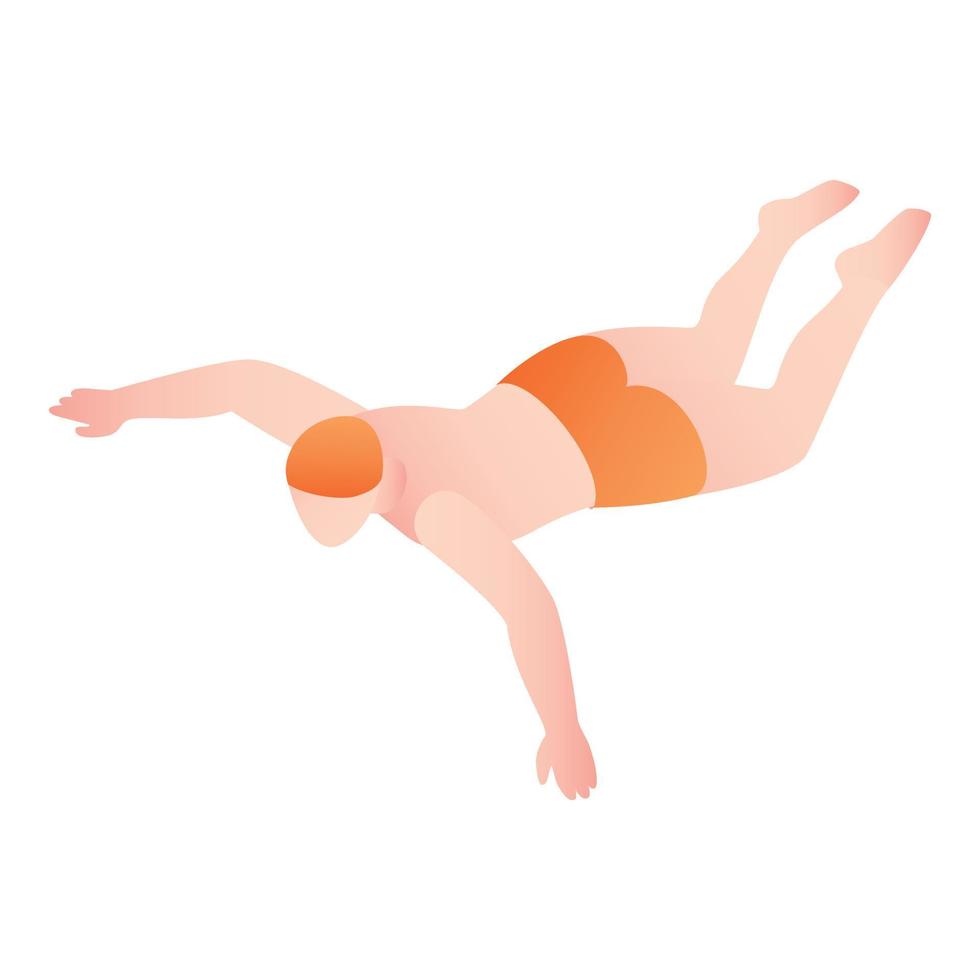 Man swimming pool icon, isometric style vector