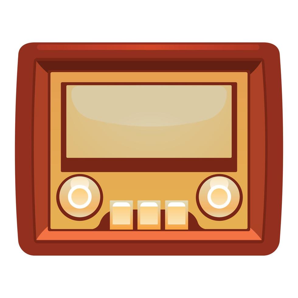 Transistor radio icon, cartoon style vector