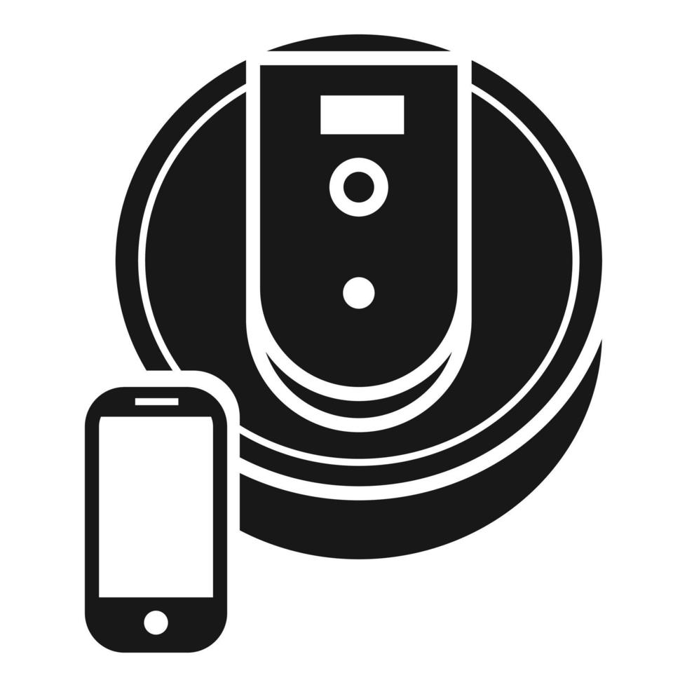 Smart vacuum cleaner icon, simple style vector