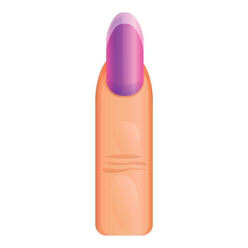 icono de uñas de mujer rosa, estilo de dibujos animados vector