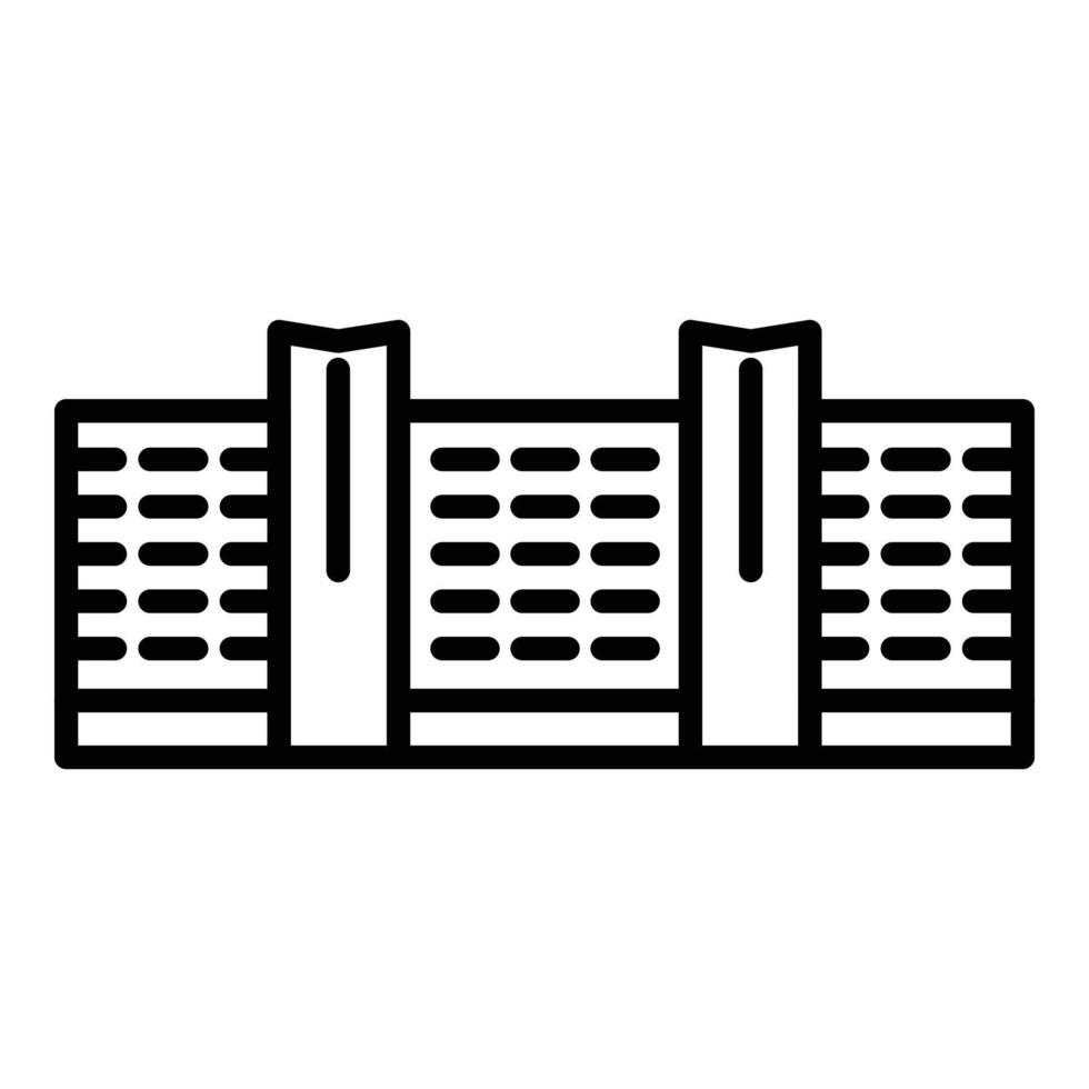 icono de edificio del centro de negocios, estilo de contorno vector