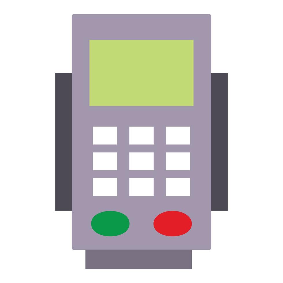 Bank payment terminal icon, flat style vector