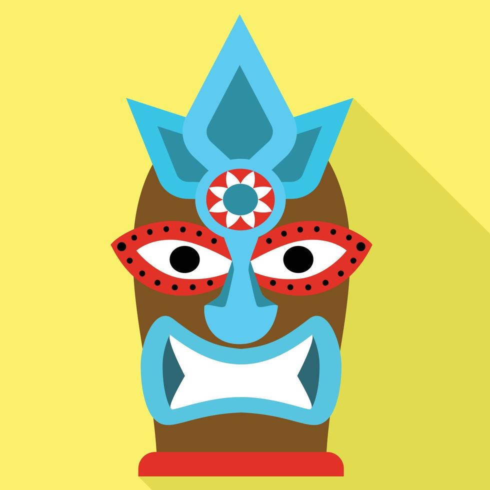 Tribal idol icon, flat style vector