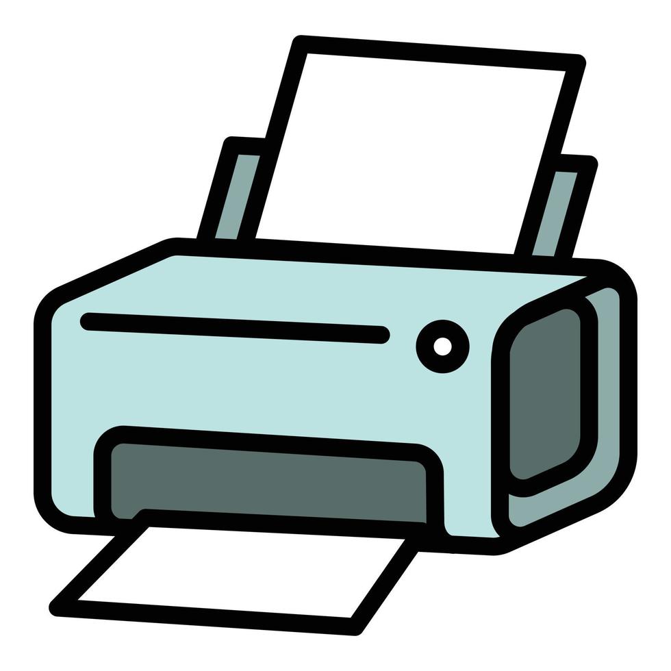 Laser printer icon, outline style vector