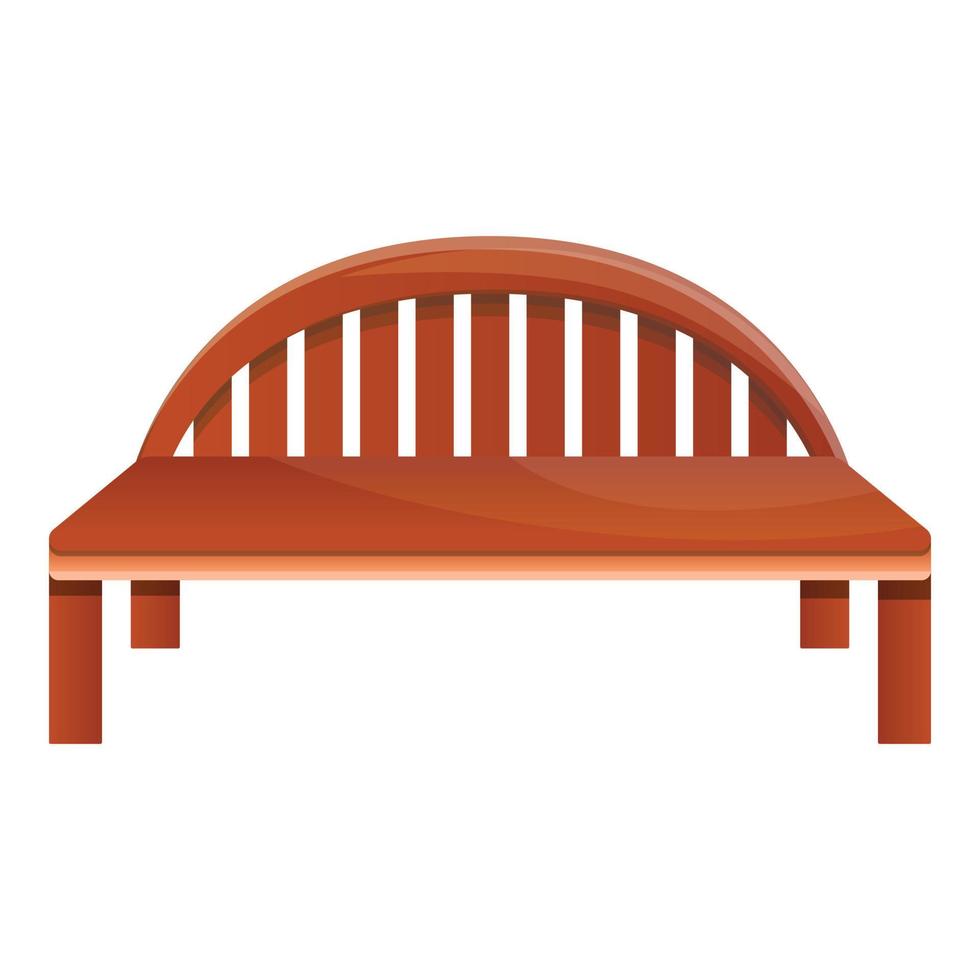 Wood bench icon, cartoon style vector