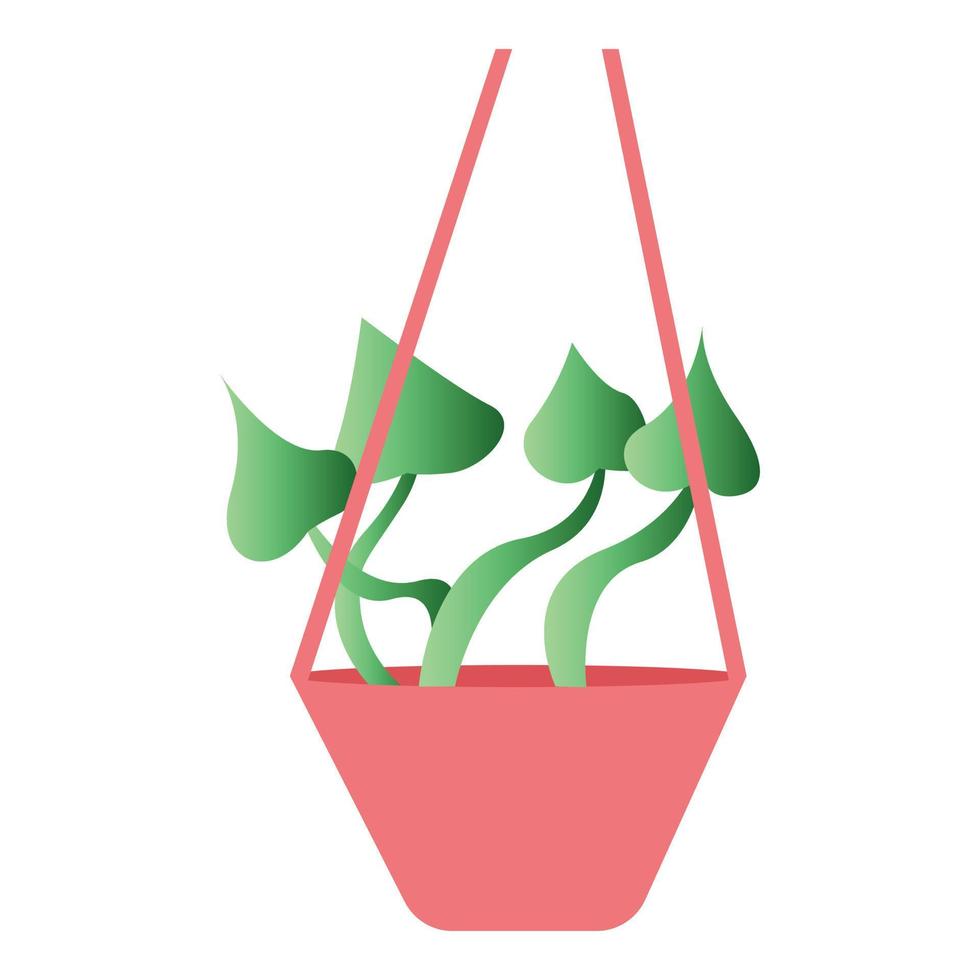 Houseplant in air icon, cartoon style vector