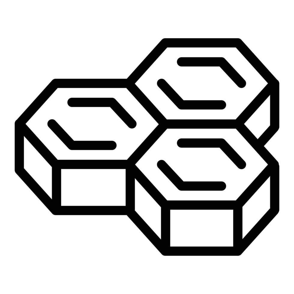 Honeycomb icon, outline style vector