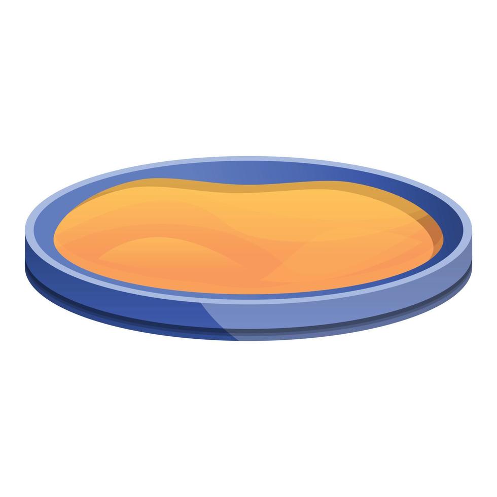 Round sandbox icon, cartoon style vector