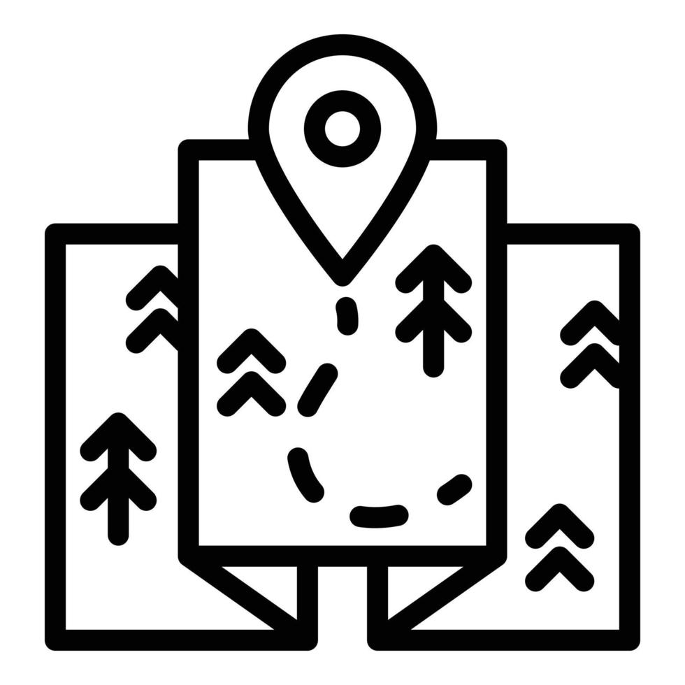 Travel map route icon, outline style vector